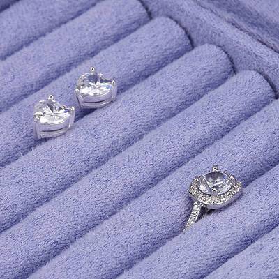 Velvet & Wood Jewelry Boxes VBOX-I001-02B-1