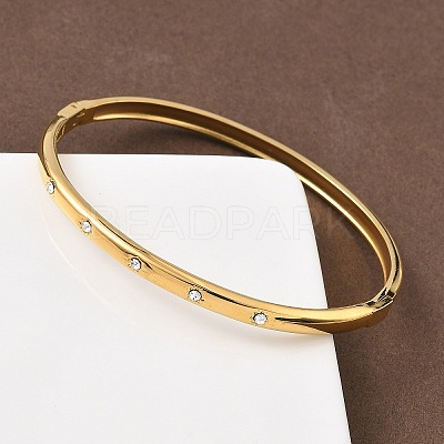 304 Stainless Steel Hinged Bangles for Women BJEW-C132-02G-1