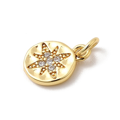 Brass Micro Pave Cubic Zirconia Pendants KK-Z135-05G-04-1