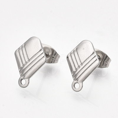 Non-Tarnish 304 Stainless Steel Stud Earring Findings X-STAS-S079-60B-1