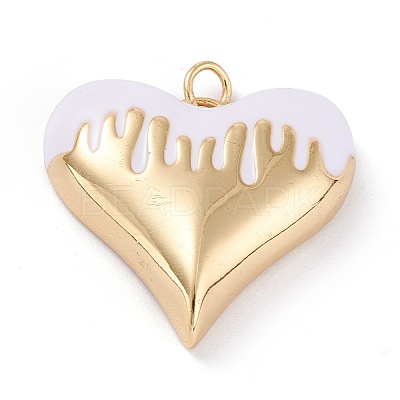 Brass Enamel Pendants KK-P201-24G-C-1