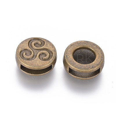 Tibetan Style Slide Charms TIBE-Q001-AB-FF-1