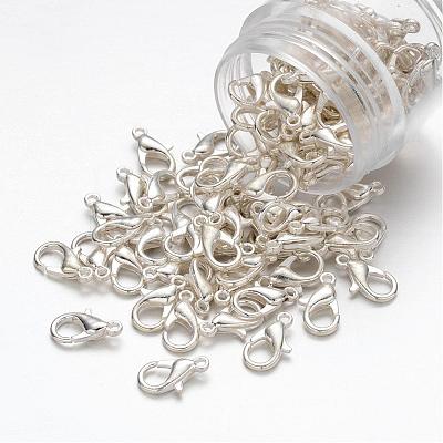 Silver Color Plated Alloy Lobster Claw Clasps X-E102-S-1