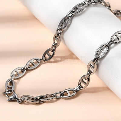 304 Stainless Steel Mariner Link Chains Bracelet & Necklace Jewelry Sets SJEW-L199-16P-1