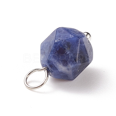 Faceted Natural Sodalite Pendants PALLOY-JF01694-02-1