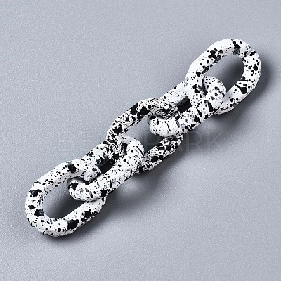 Spray Painted CCB Plastic Linking Rings X-CCB-Q091-015A-1