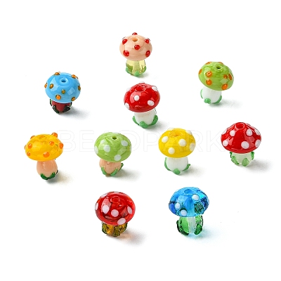 10Pcs 10 Colors Handmade Lampwork Beads LAMP-CJ0002-81-1