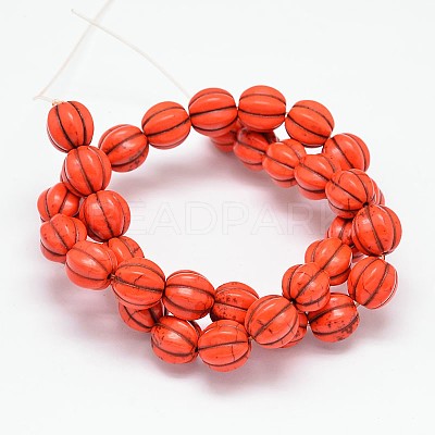 Synthetic Turquoise Bead Strands G-M147-14mm-09-1
