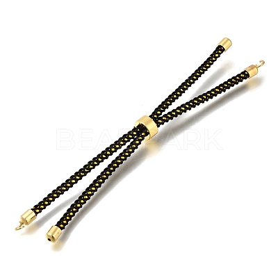 Braided Cotton Cord Slider Bracelet Making MAK-R001-01G-11-1