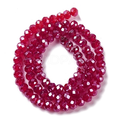 Baking Electroplate Glass Beads Strands DGLA-A039-J8mm-B02-1