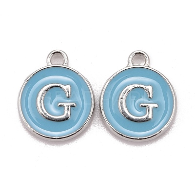 Platinum Plated Alloy Enamel Charms ENAM-S118-04G-P-1