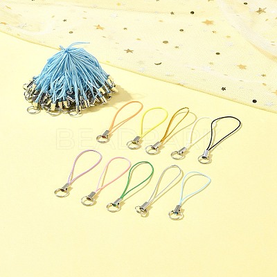100Pcs Polyester Cord Mobile Straps MOBA-FS0001-02E-1
