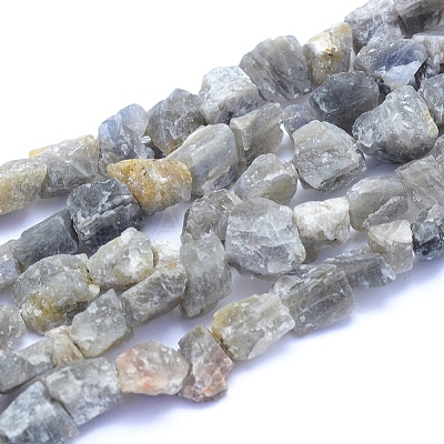 Raw Rough Natural Labradorite Beads Strands G-I279-B07-1