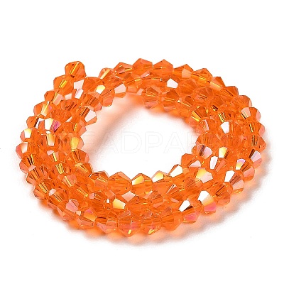 Transparent Electroplate Glass Beads Strands GLAA-F029-4mm-A11-1