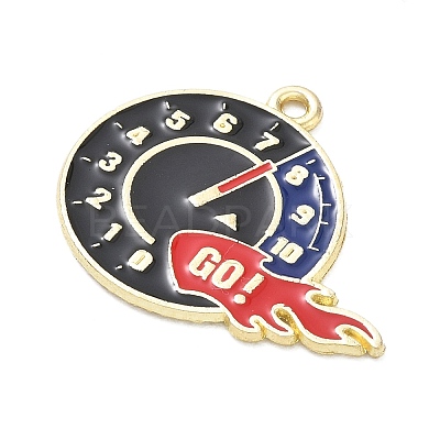 Racing Car Theme Alloy Enamel Pendants AL-CBA4666-03G-02-1