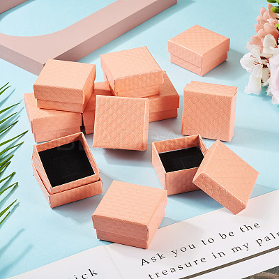 Rhombus Textured Cardboard Ring Gift Storage Boxes CON-TAC0001-07B-1