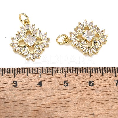 Brass Micro Pave Clear Cubic Zirconia Pendants CU-CBA01AA-37G-1