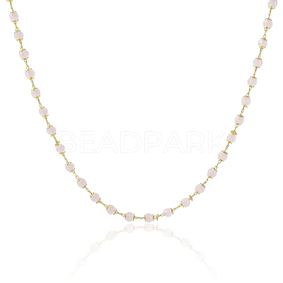 Handmade Glass Faceted Rondelle Beaded Chains CHC-CJ0001-73-1