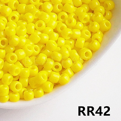 Opaque 6/0 Glass Seed Beads SEED-I013-4mm-RR42-1