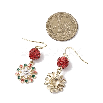 Alloy Enamel with Rhinestone Dangle Earrings EJEW-JE06079-1