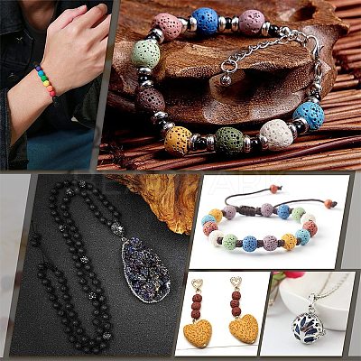 Synthetic Lava Rock Beads Strands G-S247-6mm-08-1-1