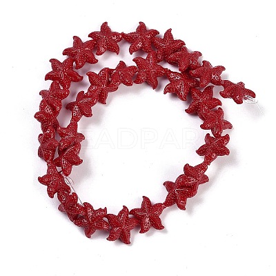 Synthetic Coral Dyed Carved Beads Strands CORA-K009-06B-04-1