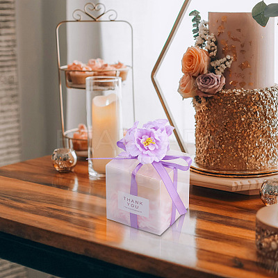 Clear PVC Candy Gift Packaging Boxes with Ribbon & Artificial Flower CON-TAC0001-20E-1