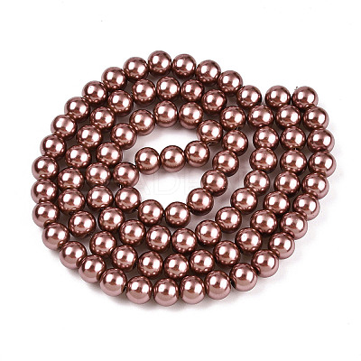 Baking Paint Pearlized Glass Pearl Round Bead Strands HY-Q003-10mm-92-1