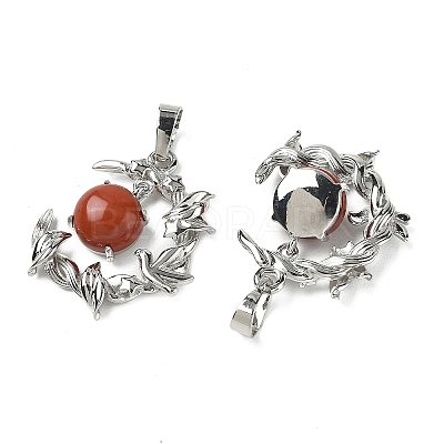 Natural Red Jasper Pendants G-B194-01P-06-1