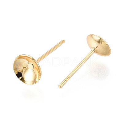 Brass Earring Settings KK-T077-18G-02-1