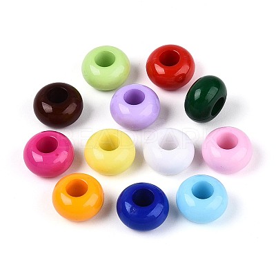 Opaque Acrylic European Large Hole Beads SACR-N019-03-1