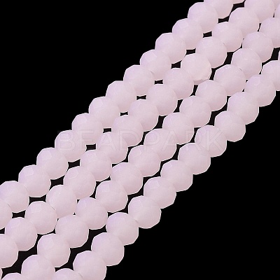 Imitation Jade Solid Color Glass Beads Strands EGLA-A034-J4mm-MD02-1