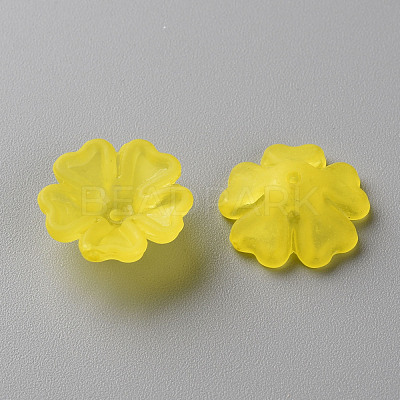 Transparent Frosted Acrylic Bead Caps MACR-S371-04A-717-1