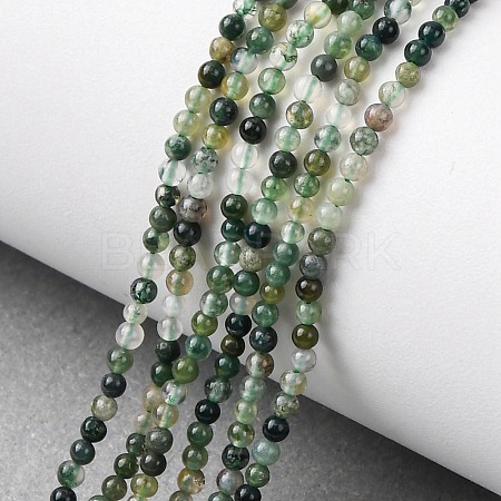 Natural Moss Agate Beads Strands G-Z116-A05-2mm-1