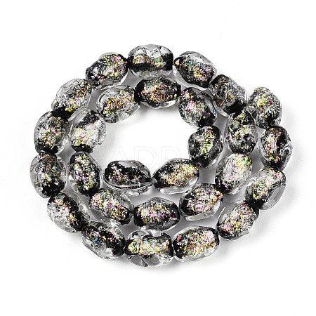 Handmade Foil Lampwork Beads Strands FOIL-T008-07B-1