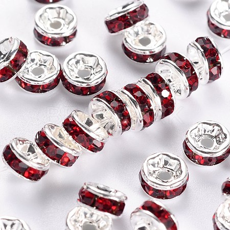 Brass Grade A Rhinestone Spacer Beads RSB034NF-09-1
