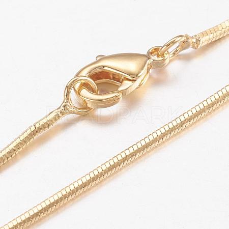 Brass Snake Chain Necklaces MAK-L009-01G-1