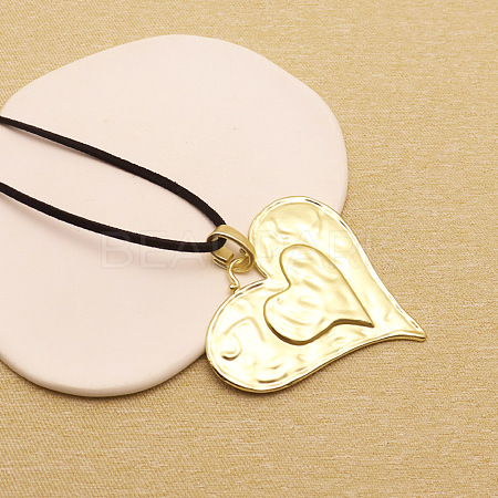 Bohemian Style Zinc Alloy Pendant Black Waxed Cord Necklaces for Women FS-WG15105-03-1