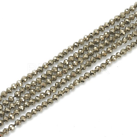 Natural Pyrite Beads Strands G-J002-19-1