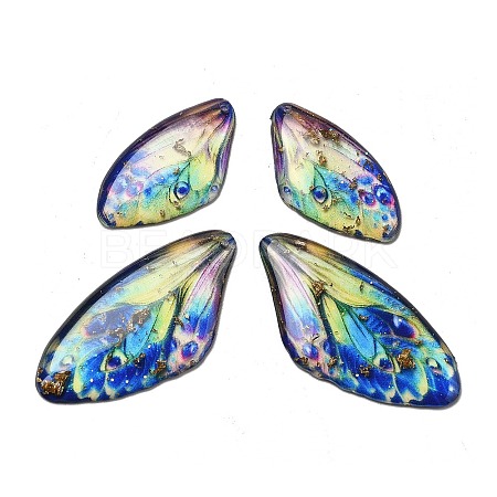 4Pcs Transparent Epoxy Resin Butterfly Wings Pendants RESI-C057-01B-1