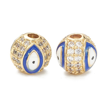 Brass Micro Pave Cubic Zirconia Beads ZIRC-A019-16G-A02-1