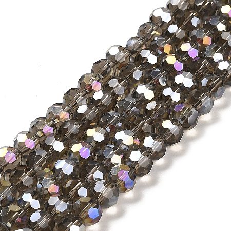 Faceted(32 Facets) Electroplate Glass Beads Strands X-EGLA-R016-4m-27-1