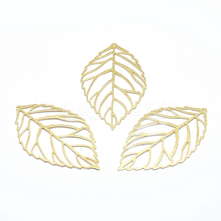 Brass Big Pendants KK-P155-02G-NR-1