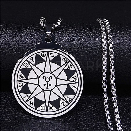 304 Stainless Steel Pendant Necklaces for Women Men NJEW-G123-10P-1