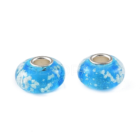 Lampwork & Brass Core European Beads LAMP-P019-01P-30-1