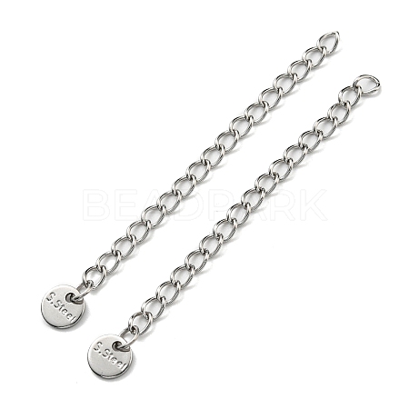 Tarnish Resistant 304 & 201 Stainless Steel Curb Chain Extender STAS-B045-03P-1