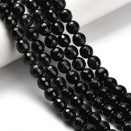 Natural Black Tourmaline Beads Strands G-H329-D02-6mm-1