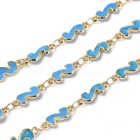 Handmade Alloy Enamel S Shape Link Chains ENAM-F138-05F-RS-1