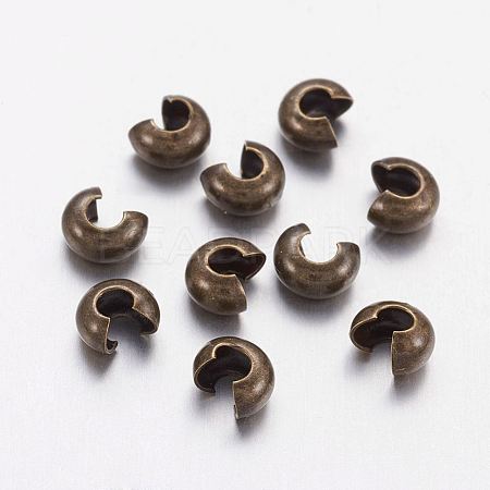 Brass Crimp Beads Covers X-KK-H291-NFAB-NF-1