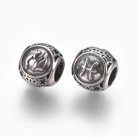 316 Surgical Stainless Steel European Beads STAS-F195-128P-11-1